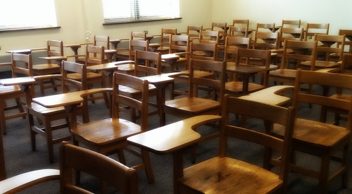 The Classroom Waits. Room 143 in Campbell Hall at OSU (Photo by Anita Parker, April 2014)